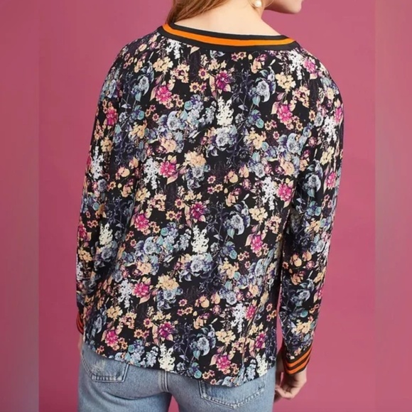 Anthropologie Rdalamal Multicolour Floral Long Sleeve Top - Size 10. NWOT. - Picture 2 of 13